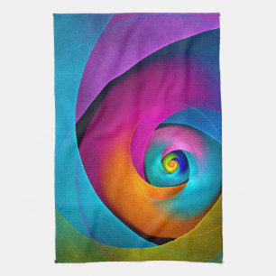 Modern Floral Abstract Art Pink Blue Pattern #17 Tea Towel