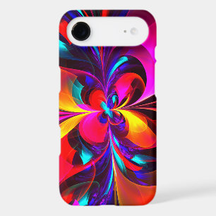 Modern Floral Abstract Art Red Blue Pattern #07