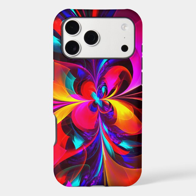Modern Floral Abstract Art Red Blue Pattern #07 (Back)