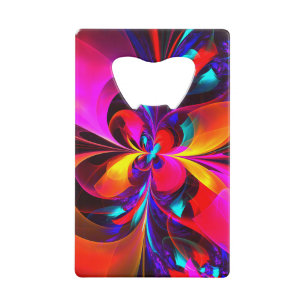 Modern Floral Abstract Art Red Blue Pattern #07