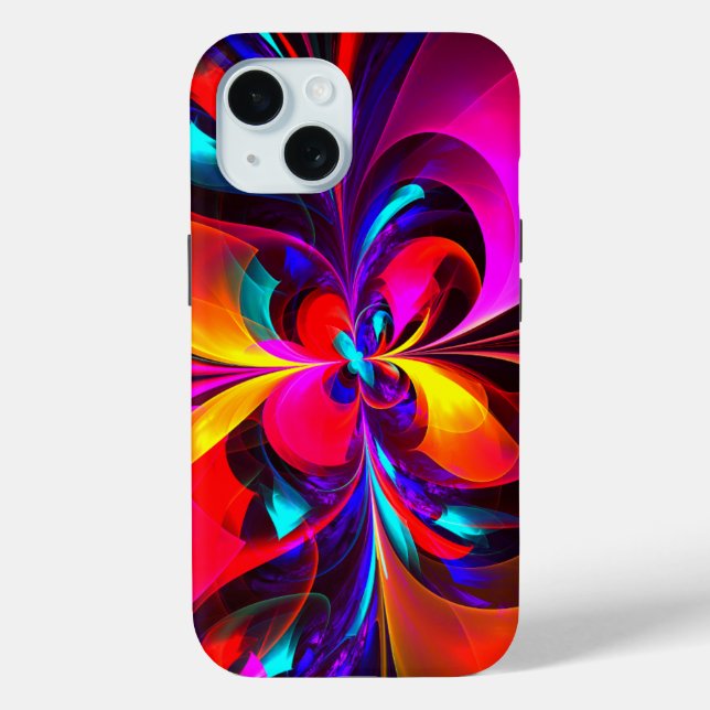 Modern Floral Abstract Art Red Blue Pattern #07 Case-Mate iPhone Case (Back)