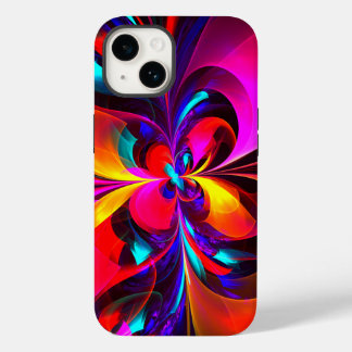 Modern Floral Abstract Art Red Blue Pattern #07 Case-Mate iPhone 14 Case