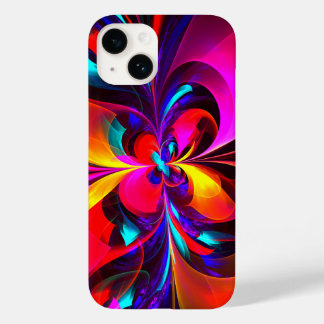 Modern Floral Abstract Art Red Blue Pattern #07 Case-Mate iPhone 14 Case