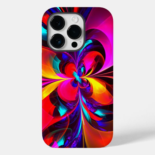 Modern Floral Abstract Art Red Blue Pattern #07 Case-Mate iPhone Case (Back)