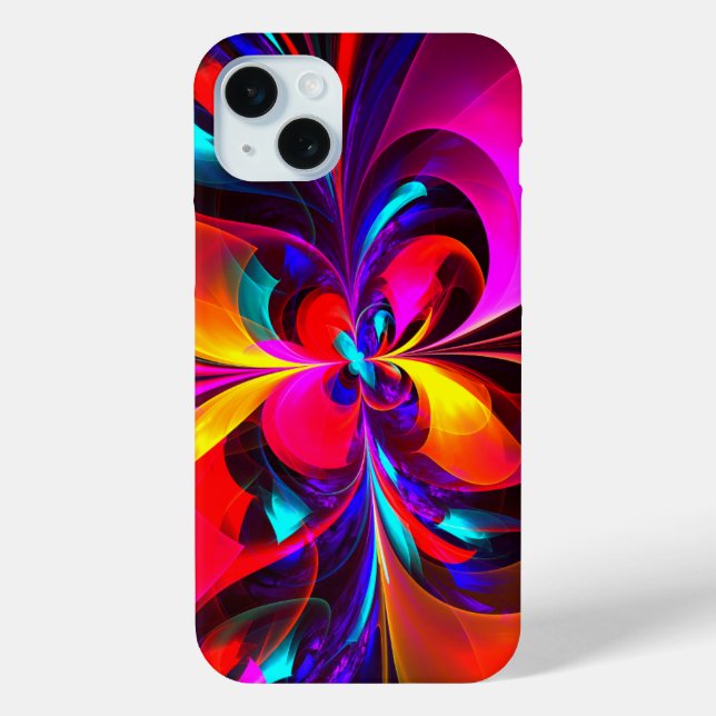 Modern Floral Abstract Art Red Blue Pattern #07 Case-Mate iPhone Case (Back)