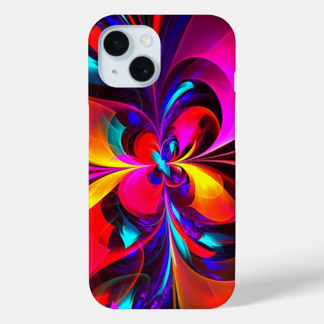 Modern Floral Abstract Art Red Blue Pattern #07 Case-Mate iPhone Case (Back)