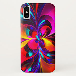 Modern Floral Abstract Art Red Blue Pattern #07 iPhone X Case