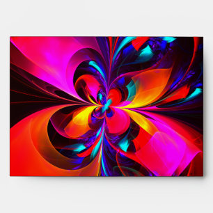 Modern Floral Abstract Art Red Blue Pattern #07 Envelope