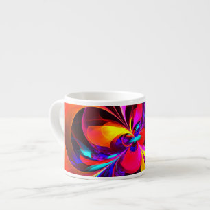 Modern Floral Abstract Art Red Blue Pattern #07 Espresso Cup