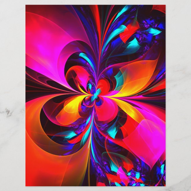 Modern Floral Abstract Art Red Blue Pattern #07 Flyer (Front)