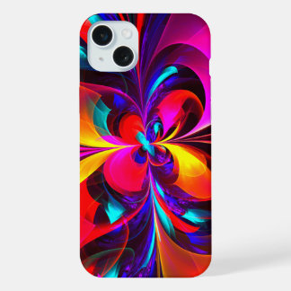 Modern Floral Abstract Art Red Blue Pattern #07 iPhone 15 Plus Case
