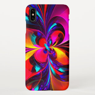 Modern Floral Abstract Art Red Blue Pattern #07 iPhone Case