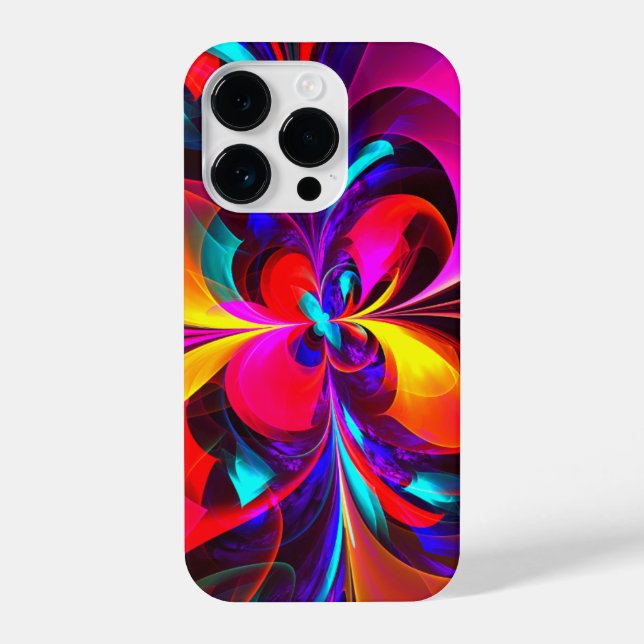 Modern Floral Abstract Art Red Blue Pattern #07 iPhone Case (Back)