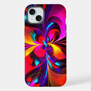 Modern Floral Abstract Art Red Blue Pattern #07 iPhone 15 Plus Case