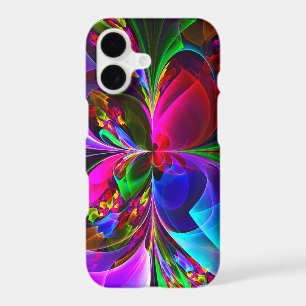 Modern Floral Abstract Art Red Blue Pattern #12