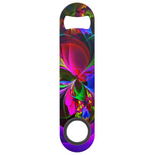 Modern Floral Abstract Art Red Blue Pattern #12