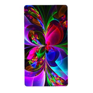 Modern Floral Abstract Art Red Blue Pattern #12