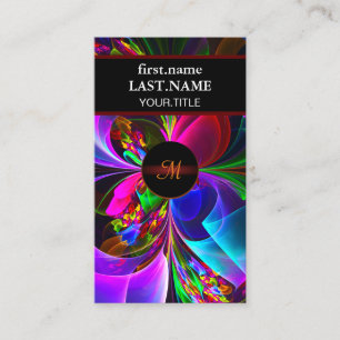 Modern Floral Abstract Art Red Blue Pattern #12 Business Card