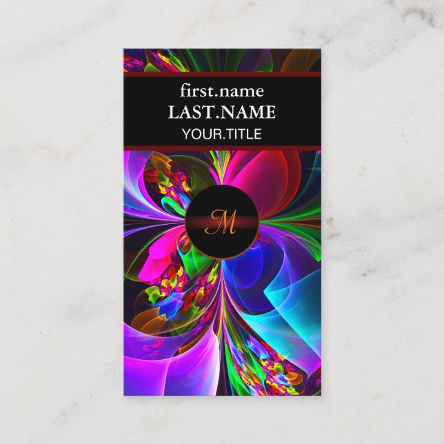 Modern Floral Abstract Art Red Blue Pattern #12 Business Card (Front)