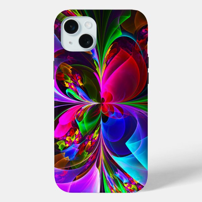 Modern Floral Abstract Art Red Blue Pattern #12 Case-Mate iPhone Case (Back)