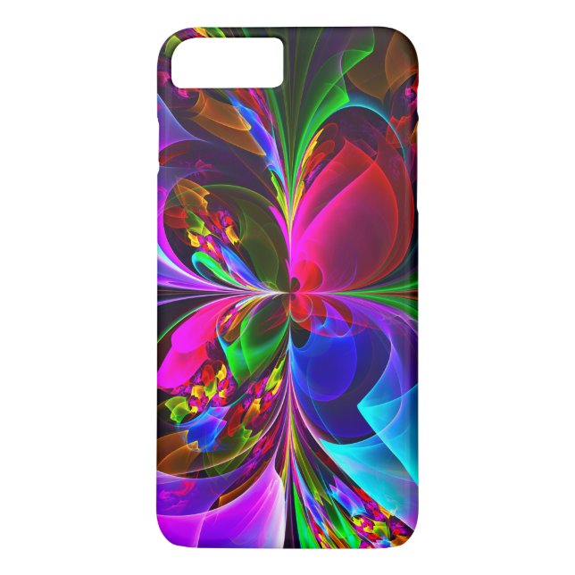 Modern Floral Abstract Art Red Blue Pattern #12 Case-Mate iPhone Case (Back)