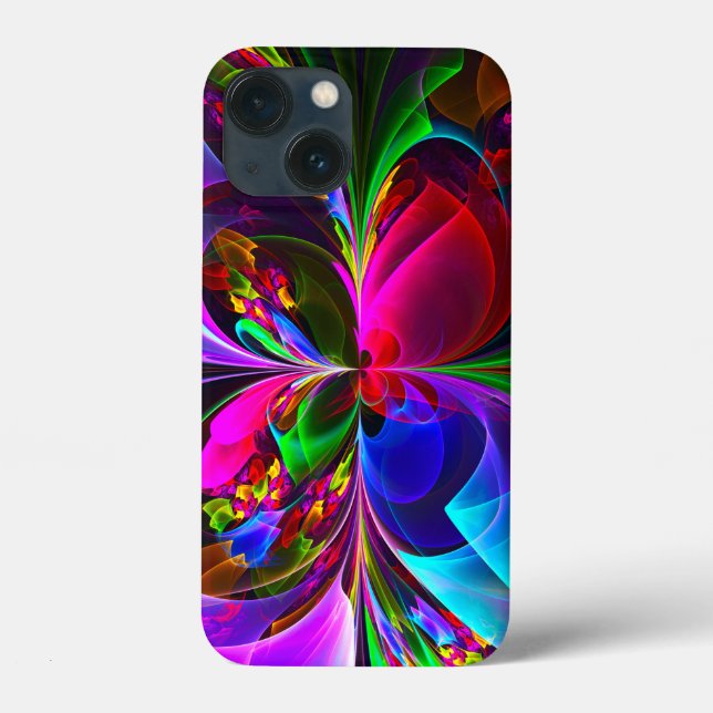 Modern Floral Abstract Art Red Blue Pattern #12 Case-Mate iPhone Case (Back)