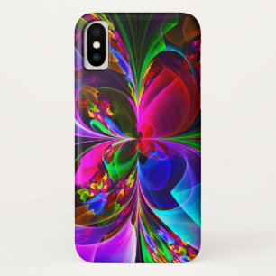 Modern Floral Abstract Art Red Blue Pattern #12 iPhone X Case