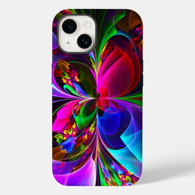 Modern Floral Abstract Art Red Blue Pattern #12 Case-Mate iPhone Case (Back)
