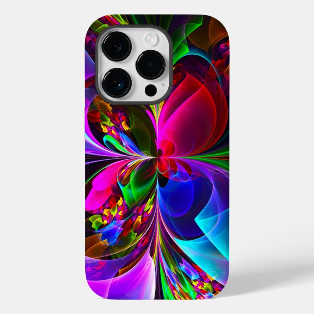 Modern Floral Abstract Art Red Blue Pattern #12 Case-Mate iPhone Case (Back)