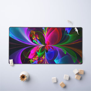 Modern Floral Abstract Art Red Blue Pattern #12 Desk Mat