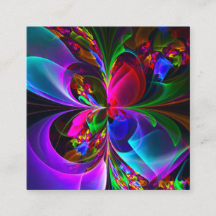 Modern Floral Abstract Art Red Blue Pattern #12 Enclosure Card