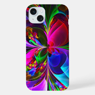 Modern Floral Abstract Art Red Blue Pattern #12 iPhone 15 Plus Case