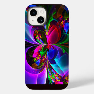 Modern Floral Abstract Art Red Blue Pattern #12 iPhone 14 Case