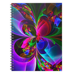 Modern Floral Abstract Art Red Blue Pattern #12 Notebook