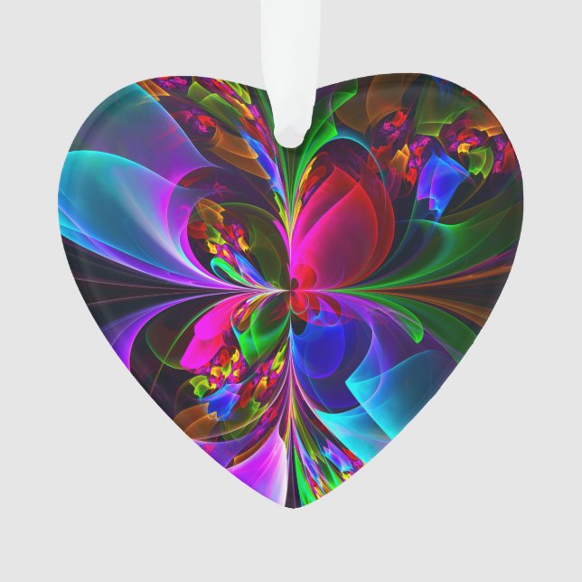 Modern Floral Abstract Art Red Blue Pattern #12 Ornament (Front)