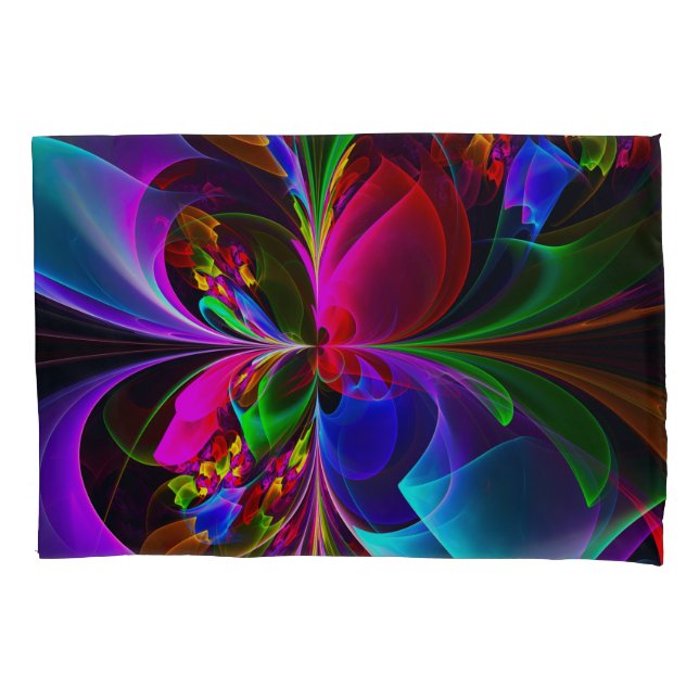 Modern Floral Abstract Art Red Blue Pattern #12 Pillowcase (Front)