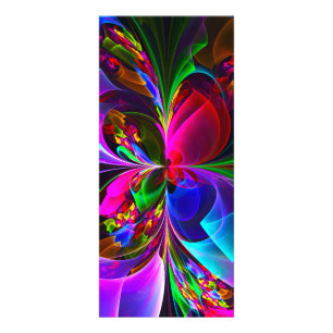 Modern Floral Abstract Art Red Blue Pattern #12 Rack Card