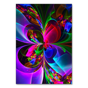 Modern Floral Abstract Art Red Blue Pattern #12 Table Number