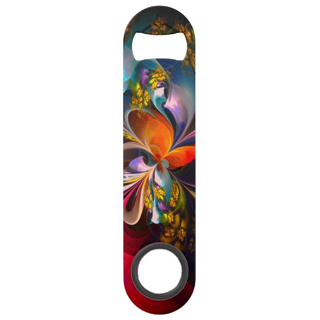 Modern Floral Abstract Art Red Blue Pattern #13 (Front)