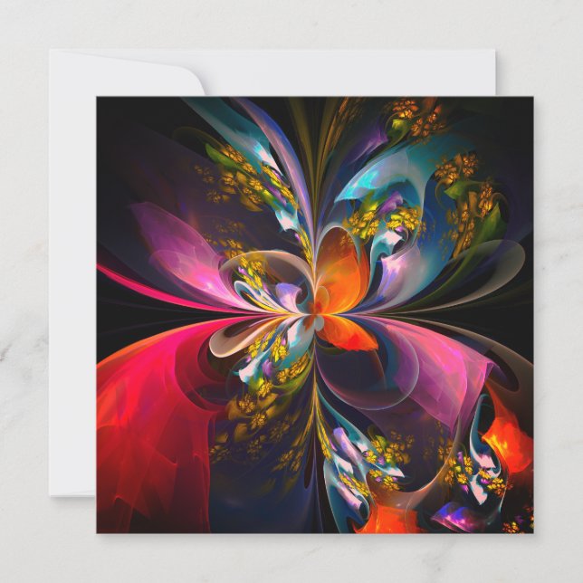 Modern Floral Abstract Art Red Blue Pattern #13 (Front)