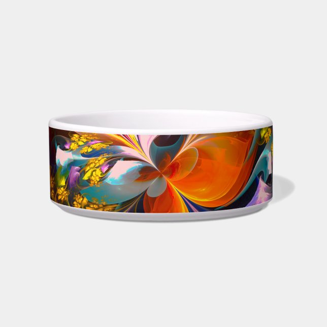 Modern Floral Abstract Art Red Blue Pattern #13 Bowl (Front)