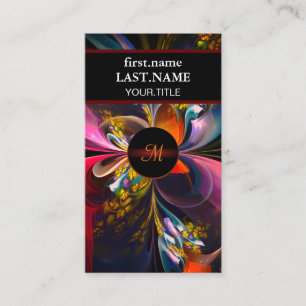 Modern Floral Abstract Art Red Blue Pattern #13 Business Card