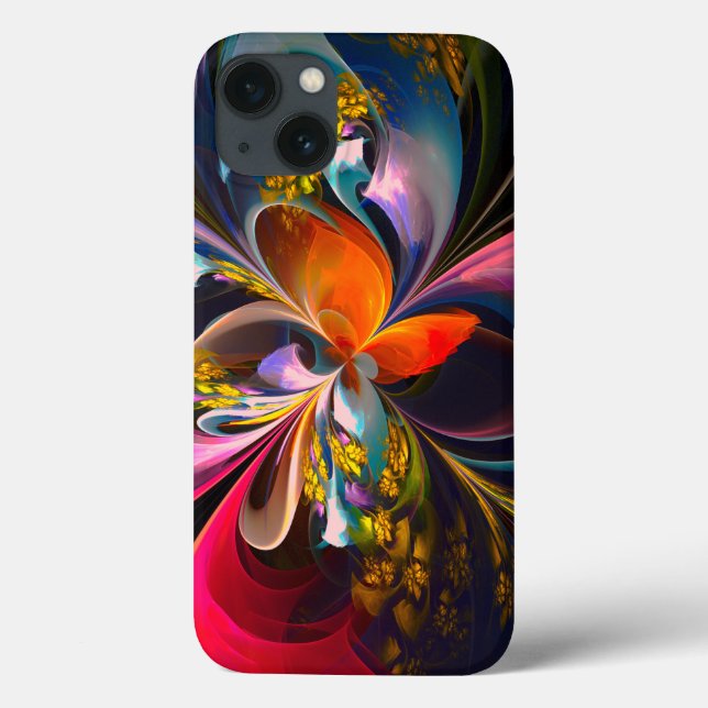 Modern Floral Abstract Art Red Blue Pattern #13 Case-Mate iPhone Case (Back)