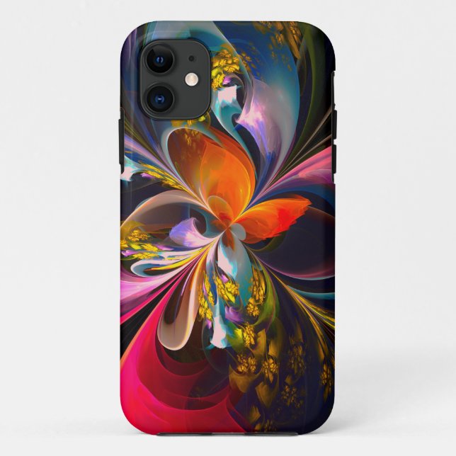 Modern Floral Abstract Art Red Blue Pattern #13 Case-Mate iPhone Case (Back)