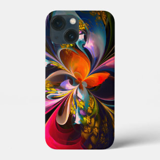 Modern Floral Abstract Art Red Blue Pattern #13 iPhone 13 Mini Case