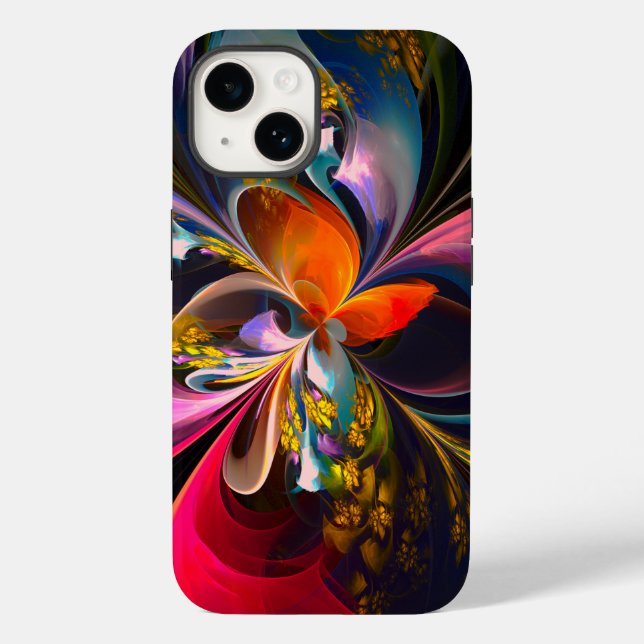 Modern Floral Abstract Art Red Blue Pattern #13 Case-Mate iPhone Case (Back)