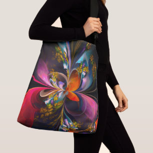 Modern Floral Abstract Art Red Blue Pattern #13 Crossbody Bag