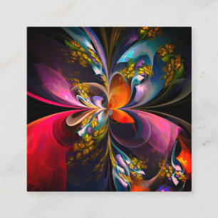 Modern Floral Abstract Art Red Blue Pattern #13 Enclosure Card