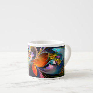 Modern Floral Abstract Art Red Blue Pattern #13 Espresso Cup