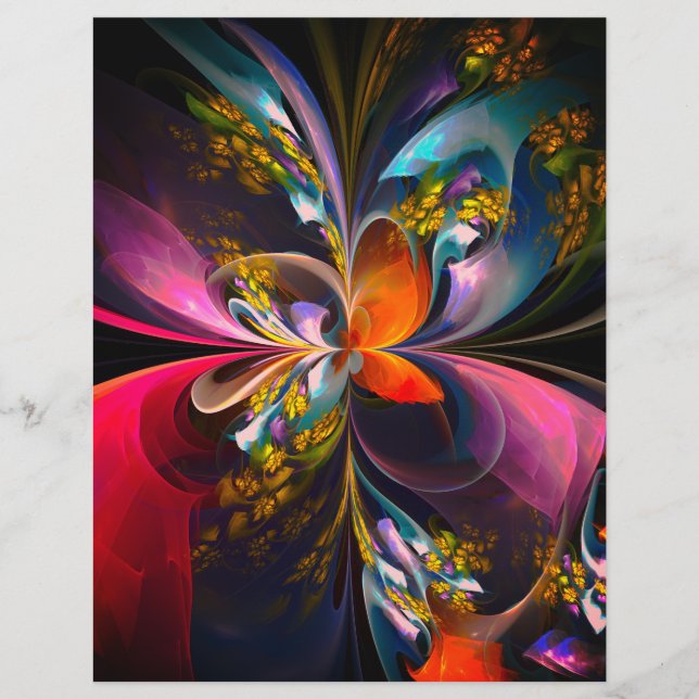 Modern Floral Abstract Art Red Blue Pattern #13 Flyer (Front)